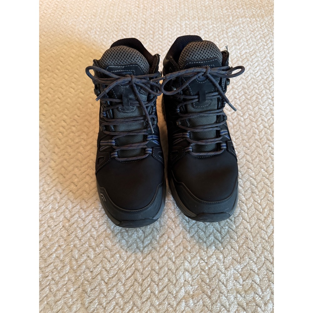 Orthofeet Hunter Mens 7.5 D Black Leather Hiking Boots Mid Top Orthopedic 491